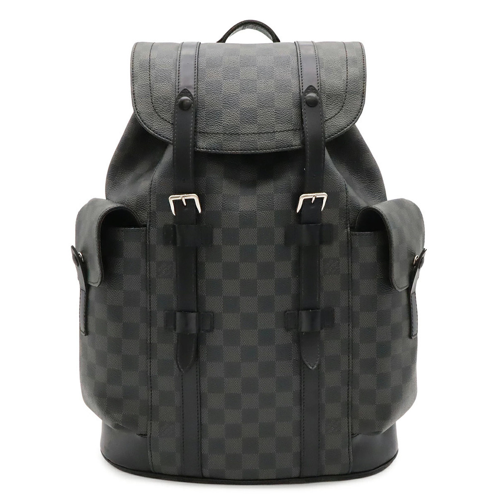 LOUIS VUITTON Damier Graphite Black Christopher Backpack Rucksack Shoulder Bag